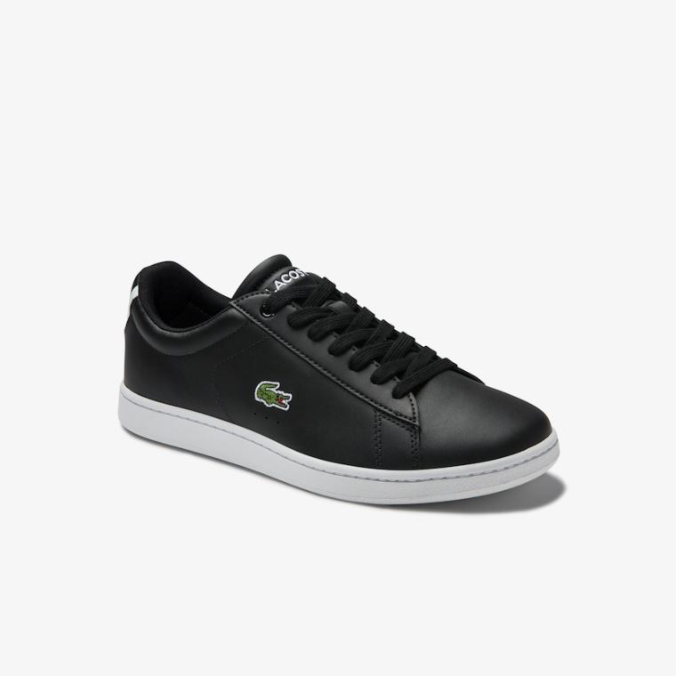 Lacoste Carnaby Evo Mesh-lined Lær Sneakers Svarte | AOz6QpM9