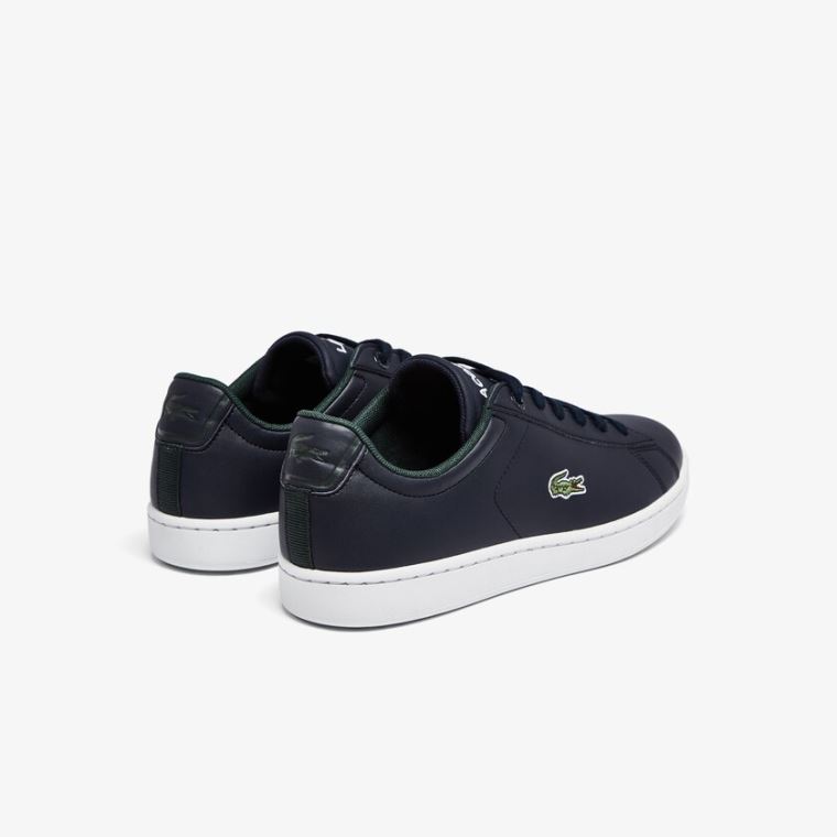 Lacoste Carnaby Evo Syntetisk Sneakers Marineblå Hvite | 62AAKTDY