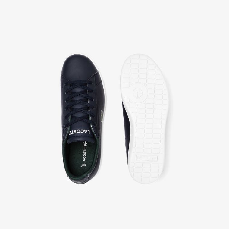 Lacoste Carnaby Evo Syntetisk Sneakers Marineblå Hvite | 62AAKTDY