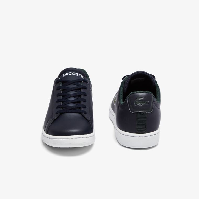 Lacoste Carnaby Evo Syntetisk Sneakers Marineblå Hvite | 62AAKTDY