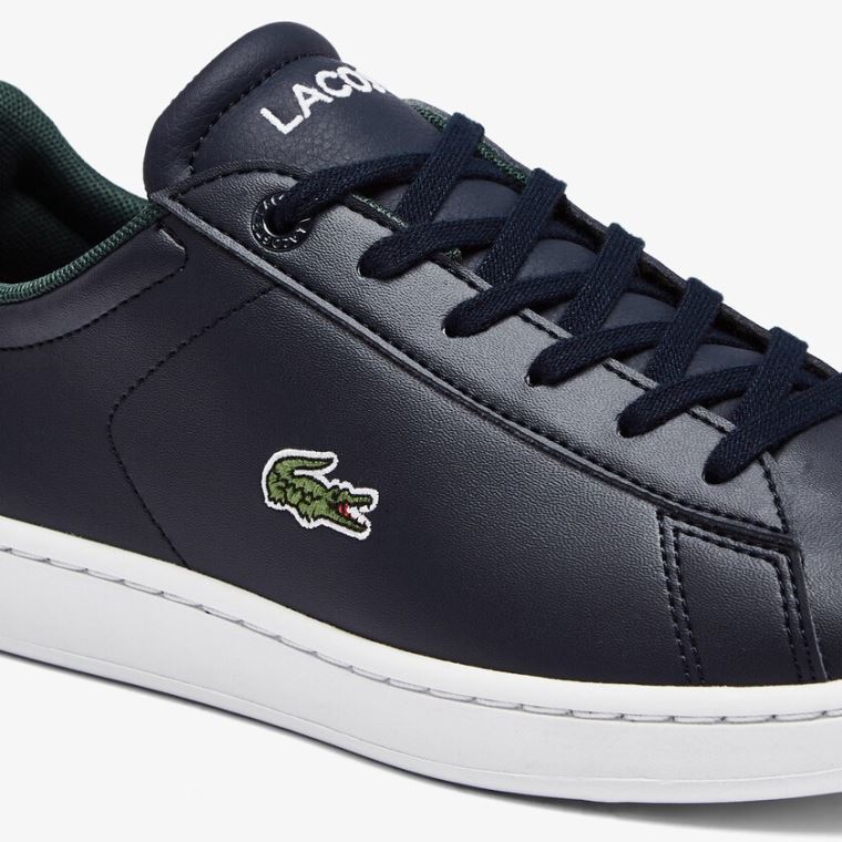 Lacoste Carnaby Evo Syntetisk Sneakers Marineblå Hvite | 62AAKTDY