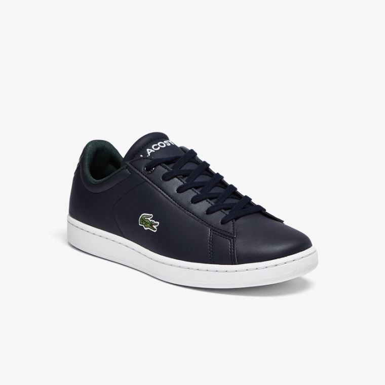 Lacoste Carnaby Evo Syntetisk Sneakers Marineblå Hvite | 62AAKTDY