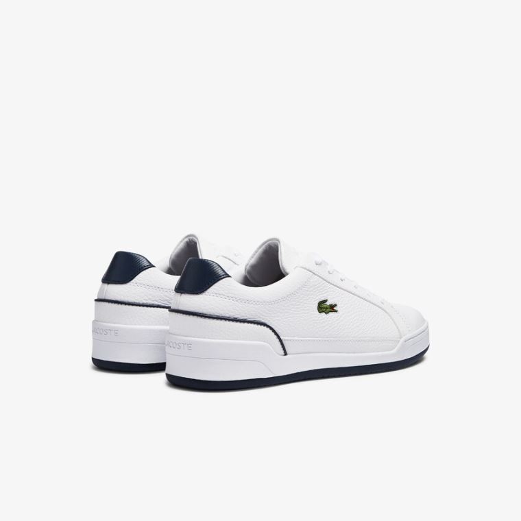 Lacoste Challenge Lær Sneakers Hvite Marineblå | rgtwEgMs