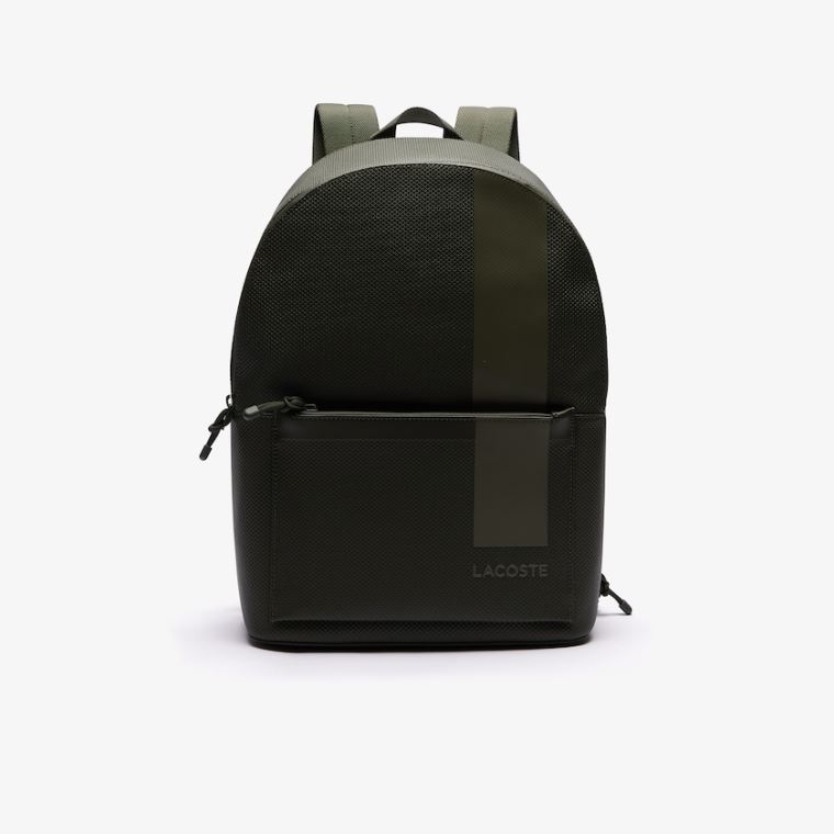 Lacoste Chantaco Graphic Piqué Lær Backpack Olivengrønne | gZs7lpGk