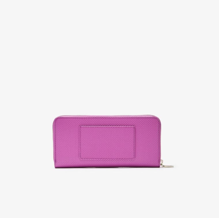 Lacoste Chantaco Lær 12 Card Wallet Rosa | TNuEa9y2