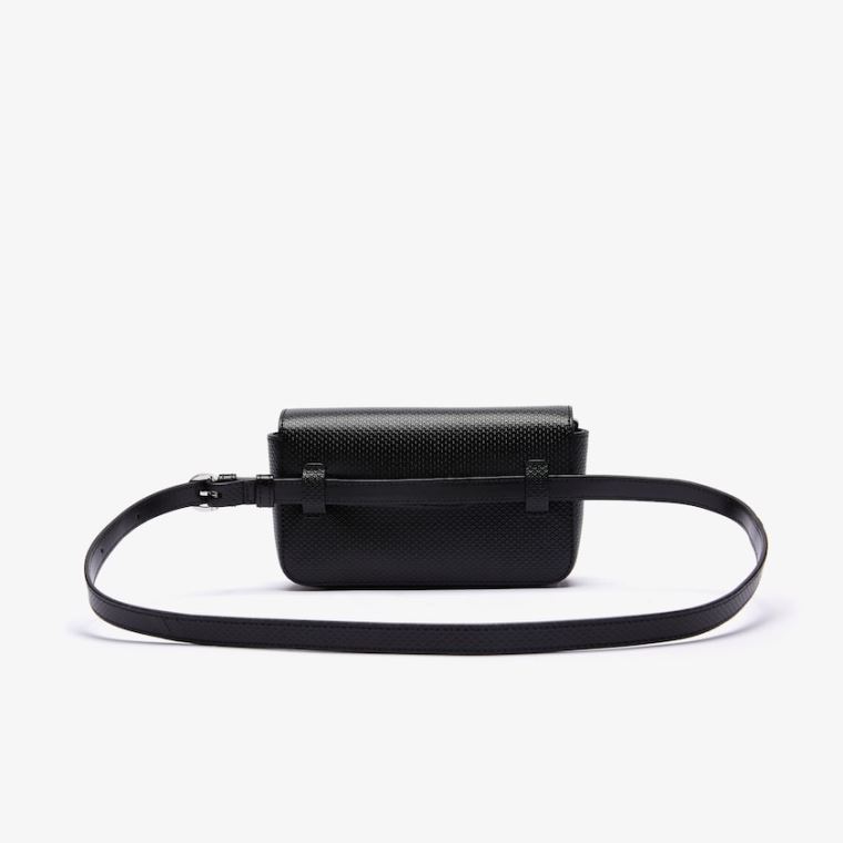 Lacoste Chantaco Piqué Lær Belt Bag Svarte | hNipLt5P