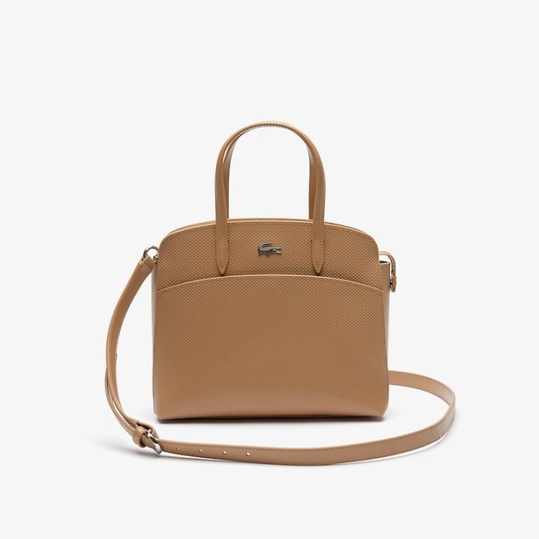 Lacoste Chantaco Piqué Lær Handbag Khaki | NGoJYIwU