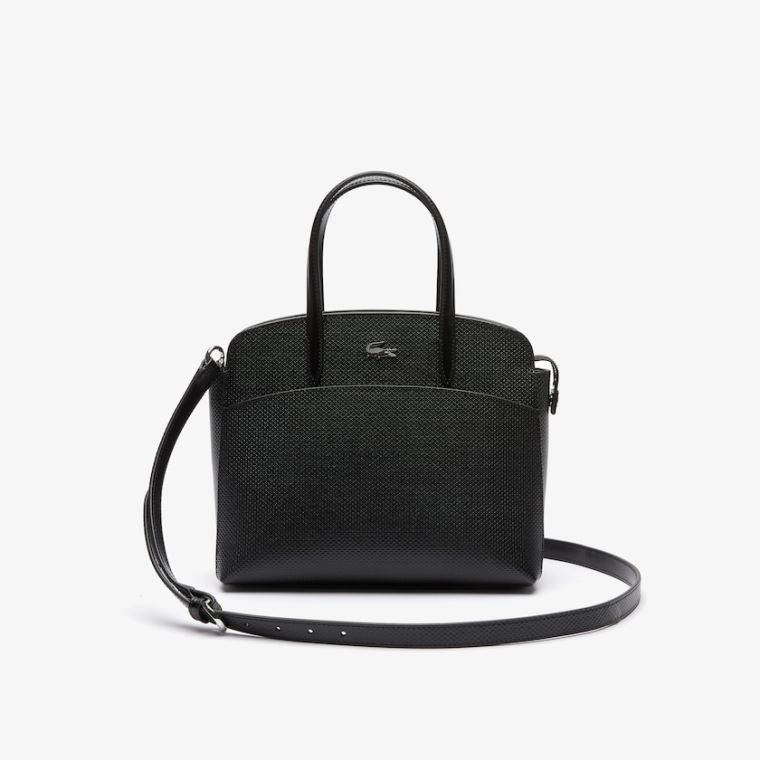 Lacoste Chantaco Piqué Lær Handbag Svarte | xLRWUqwQ