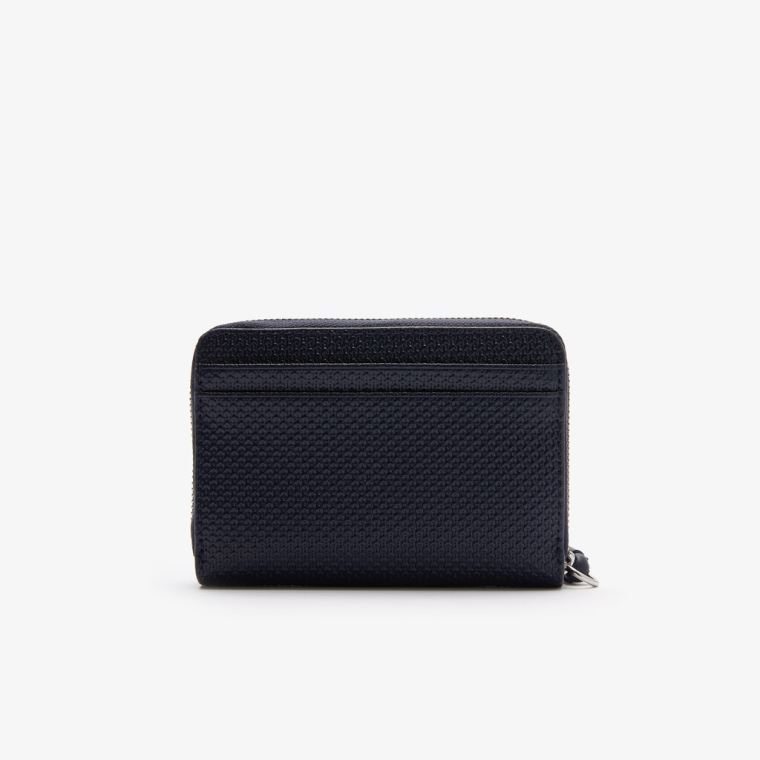 Lacoste Chantaco Piqué Lær Mini Coin Pouch Marineblå Blå | Scrwt3oE