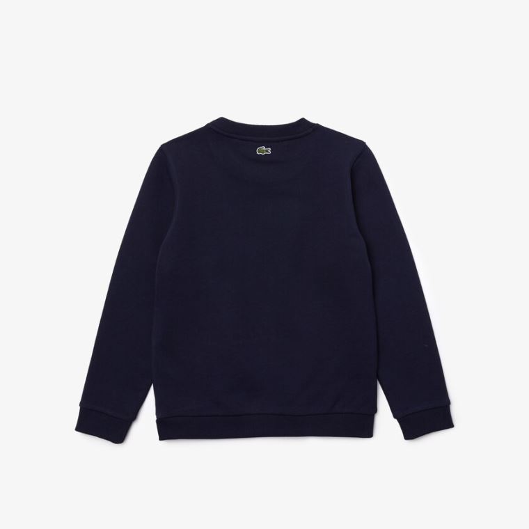 Lacoste Chantaco Print Fleece Sweatshirt Marineblå Blå Hvite | tQLTqFGG