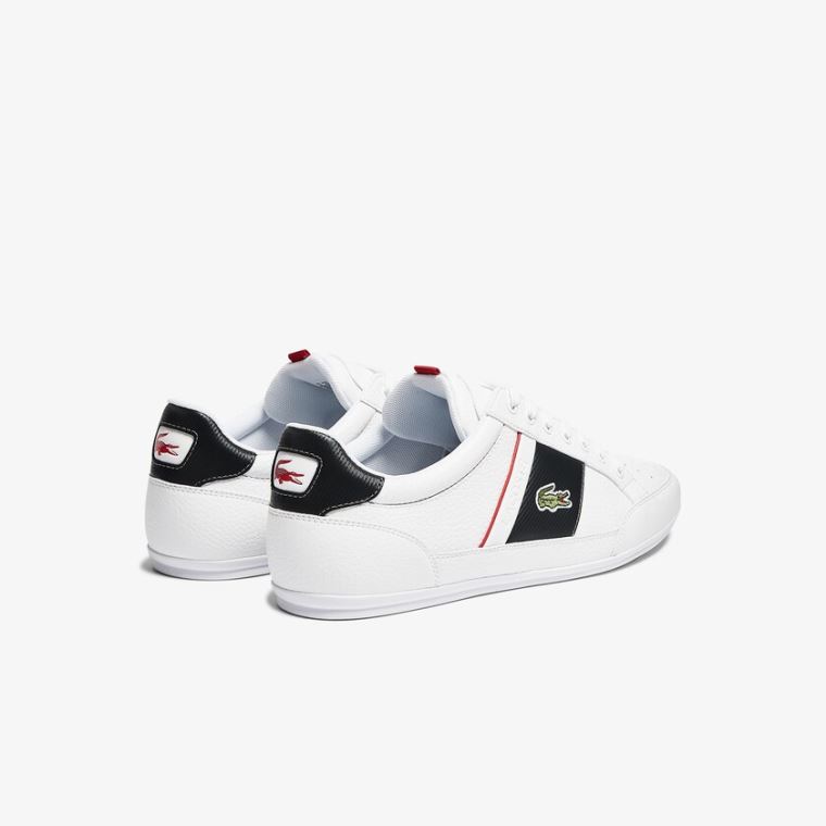 Lacoste Chaymon Lær and Syntetisk Sneakers Hvite Mørke Grå | uAPI7m4y