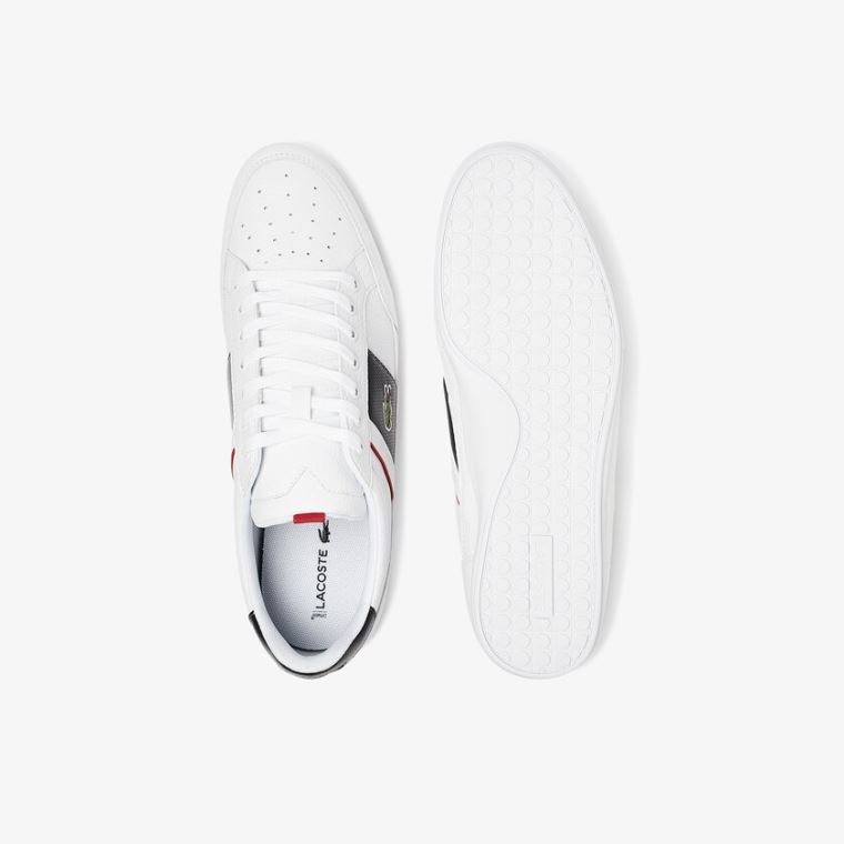 Lacoste Chaymon Lær and Syntetisk Sneakers Hvite Mørke Grå | uAPI7m4y