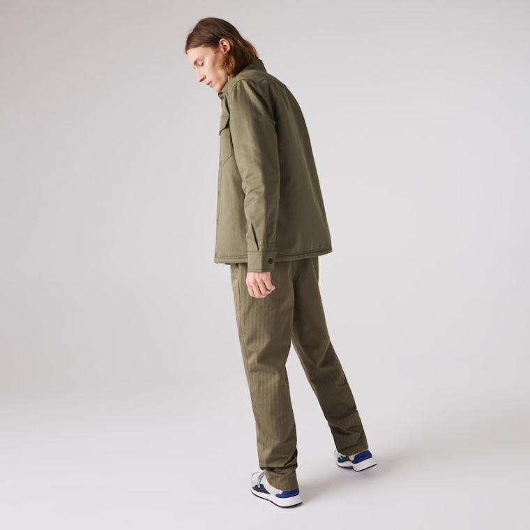 Lacoste Chevron Textured Bomull Cargo Pants Khaki Grønn | ty3v4f2J