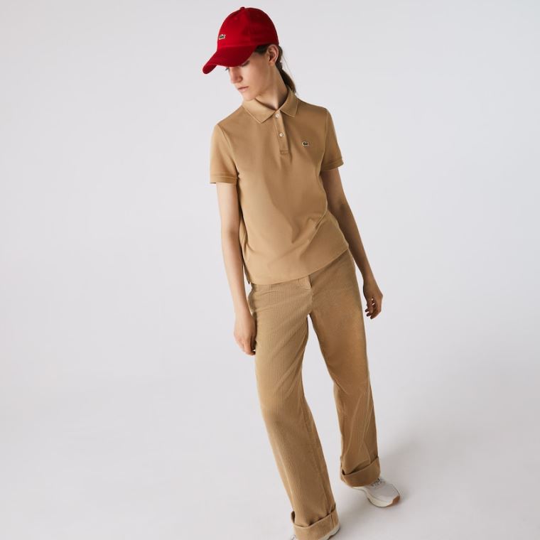 Lacoste Classic Fit Soft Bomull Petit Piqué Polo Beige | RIRQeuFB