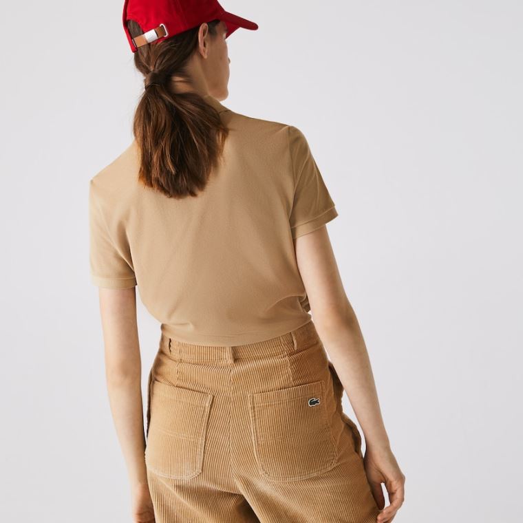 Lacoste Classic Fit Soft Bomull Petit Piqué Polo Beige | RIRQeuFB