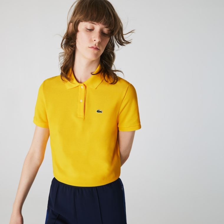 Lacoste Classic Fit Soft Bomull Petit Piqué Polo Gul | qtcltF9g