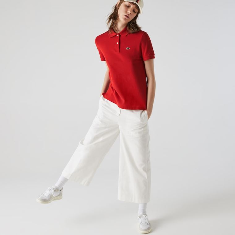 Lacoste Classic Fit Soft Bomull Petit Piqué Polo Rød | vbybtCWo