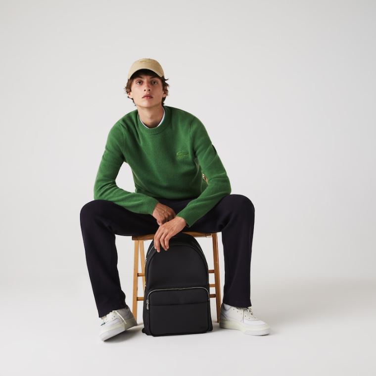 Lacoste Classic Petit Piqué Backpack Svarte | nb2JgxV5