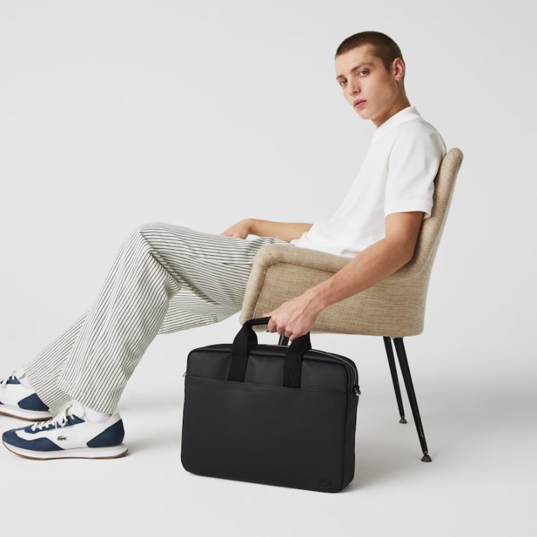 Lacoste Classic Petit Piqué Computer Bag Svarte | Zs2q5Ks5