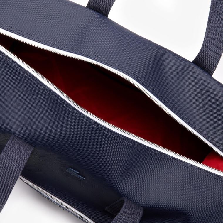 Lacoste Classic Tricolour Accents Weekender Bag Marineblå Blå Hvite Rød | 6SdEF0BA