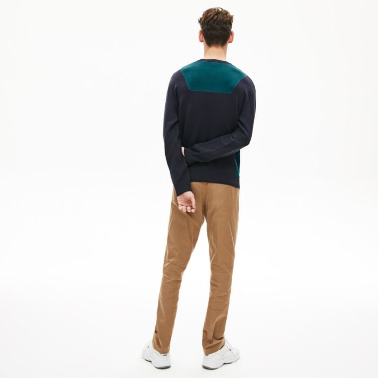 Lacoste Contrast Effects Knit Genser Marineblå Blå | 5HbXOQyu