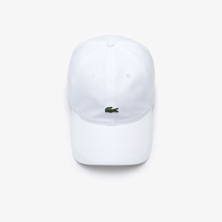 Lacoste Contrast Reima And Crocodile Bomull Cap Hvite | LygmCQwb