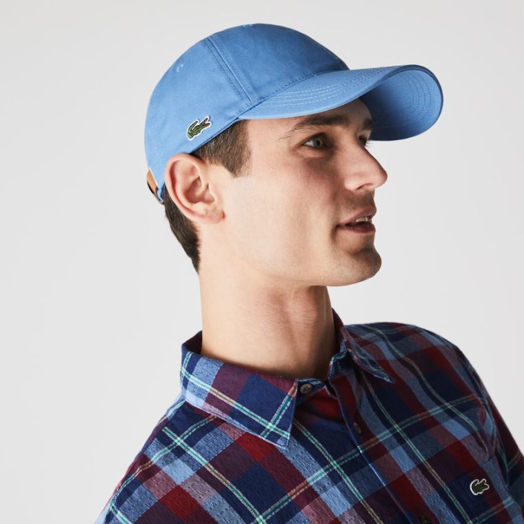 Lacoste Contrast Reima Bomull Cap Blå | GzOjy82p