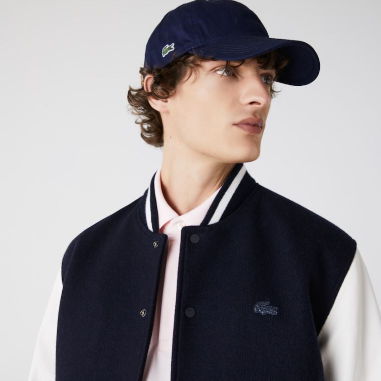 Lacoste Contrast Reima Bomull Cap Marineblå Blå | kFmJ3x7D