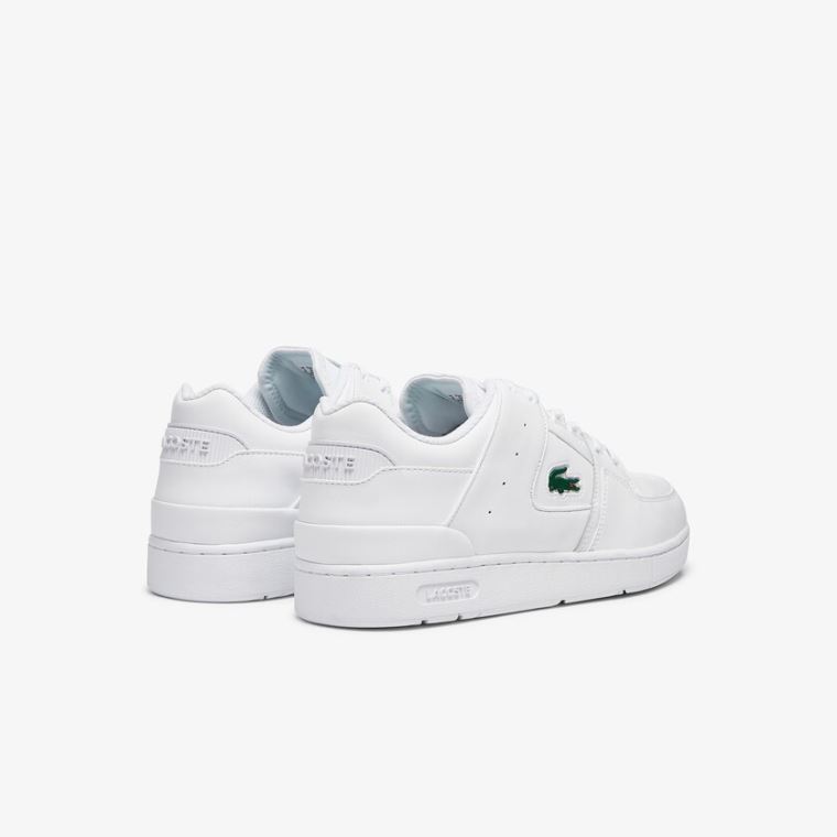 Lacoste Court Cage Lær Sneakers Hvite | WAHxSLET