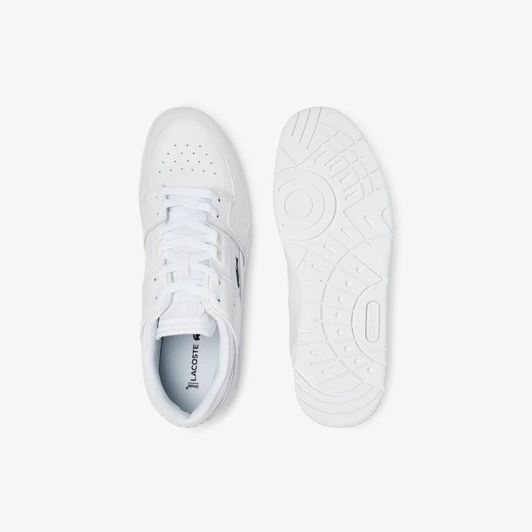 Lacoste Court Cage Lær Sneakers Hvite | WAHxSLET