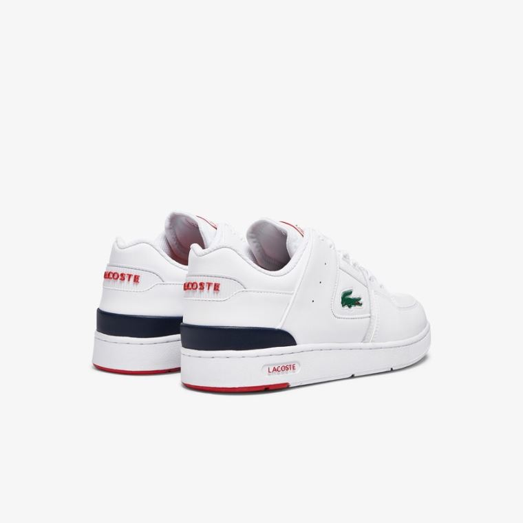 Lacoste Court Cage Lær Sneakers Hvite Beige | gxRqw9uW