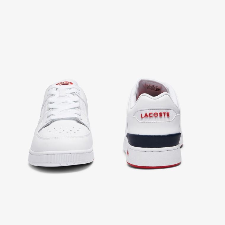 Lacoste Court Cage Lær Sneakers Hvite Beige | gxRqw9uW