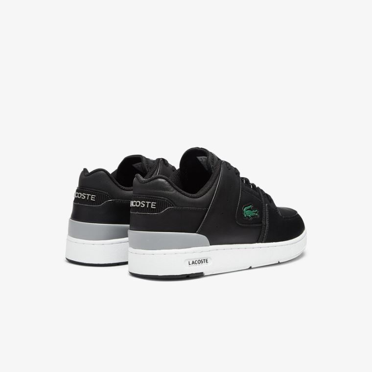 Lacoste Court Cage Lær Sneakers Svarte | CAJtWeLj