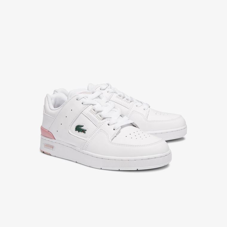 Lacoste Court Cage Sneaker Hvite Lyse Rosa | YTok7h78