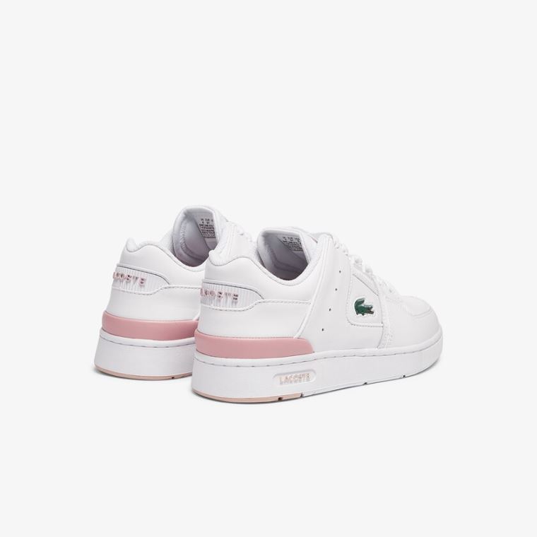 Lacoste Court Cage Sneaker Hvite Lyse Rosa | YTok7h78