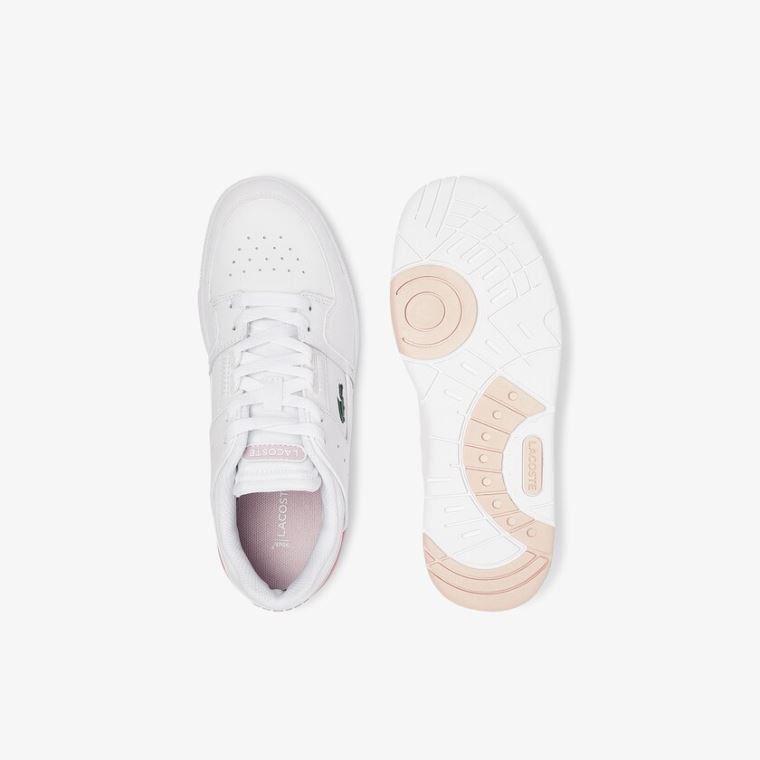 Lacoste Court Cage Sneaker Hvite Lyse Rosa | YTok7h78