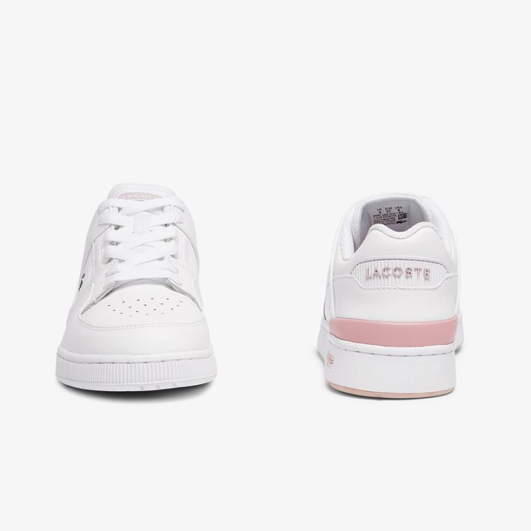 Lacoste Court Cage Sneaker Hvite Lyse Rosa | YTok7h78