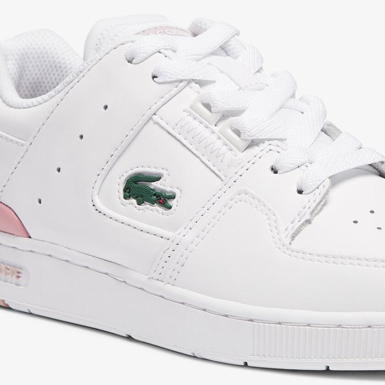 Lacoste Court Cage Sneaker Hvite Lyse Rosa | YTok7h78