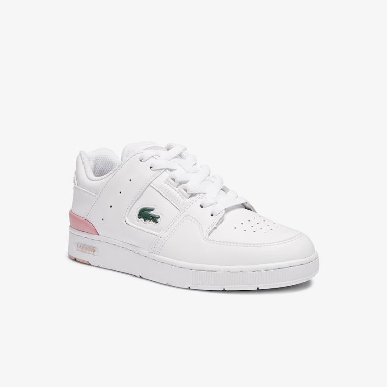 Lacoste Court Cage Sneaker Hvite Lyse Rosa | YTok7h78