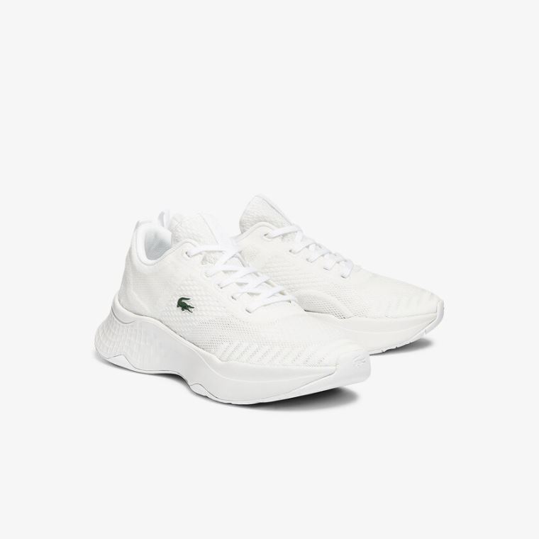 Lacoste Court-Drive Fly Tekstil Sneakers Hvite | DBdt0WDU