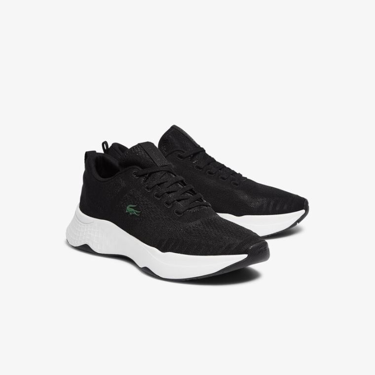 Lacoste Court-Drive Fly Tekstil Sneakers Svarte Hvite | PmNV6Nvp