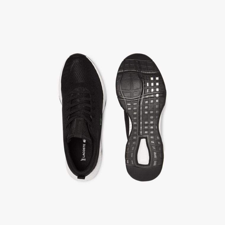 Lacoste Court-Drive Fly Tekstil Sneakers Svarte Hvite | PmNV6Nvp