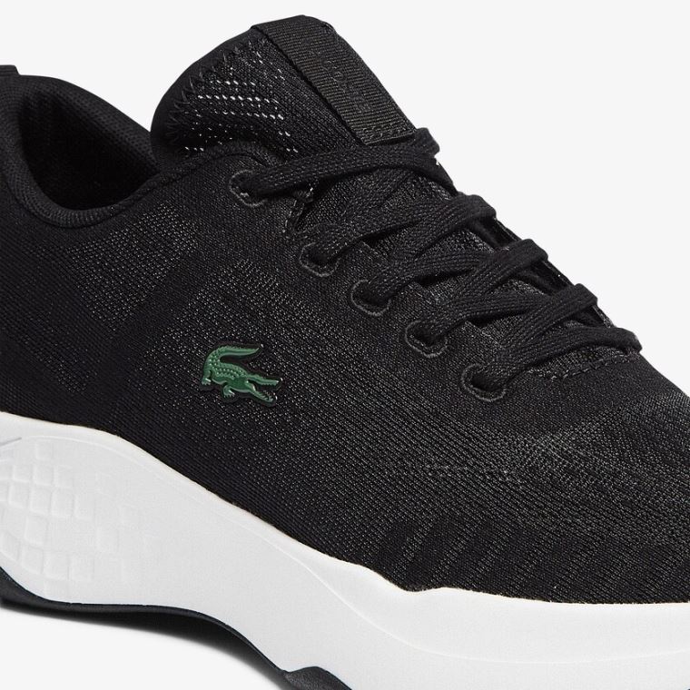 Lacoste Court-Drive Fly Tekstil Sneakers Svarte Hvite | PmNV6Nvp