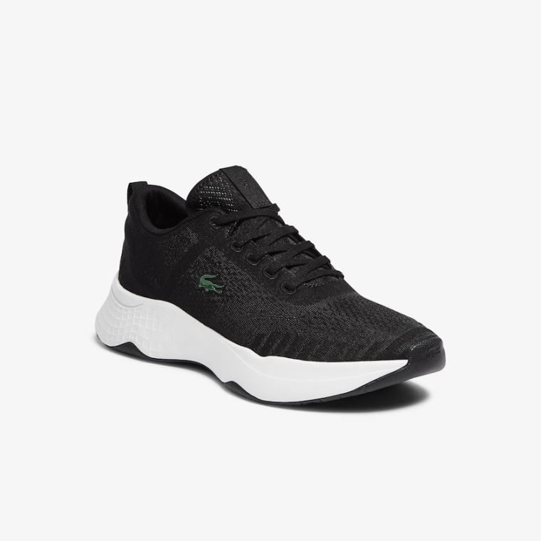 Lacoste Court-Drive Fly Tekstil Sneakers Svarte Hvite | PmNV6Nvp