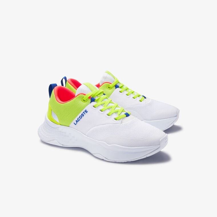 Lacoste Court-Drive Plus Tekstil Sneakers Hvite Lyse Grønn | Q1I75LzU