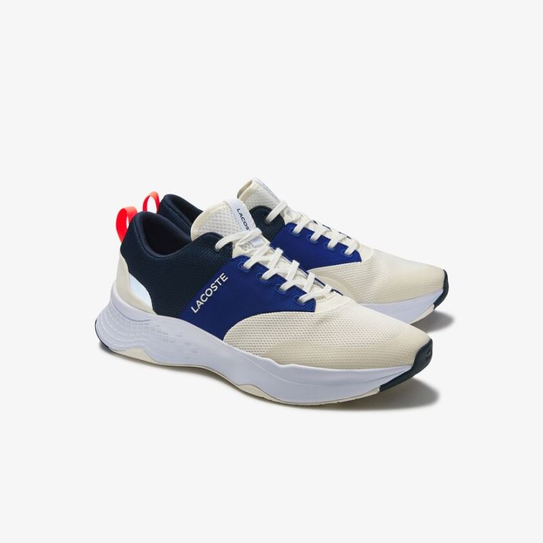 Lacoste Court-Drive Plus Tekstil Sneakers Hvite Marineblå | Xpqmq4R5