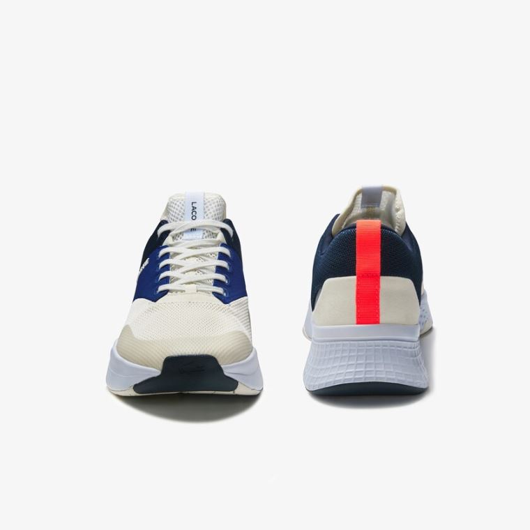 Lacoste Court-Drive Plus Tekstil Sneakers Hvite Marineblå | Xpqmq4R5