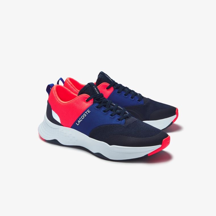 Lacoste Court-Drive Plus Tekstil Sneakers Marineblå Rosa | oQJPgM3h