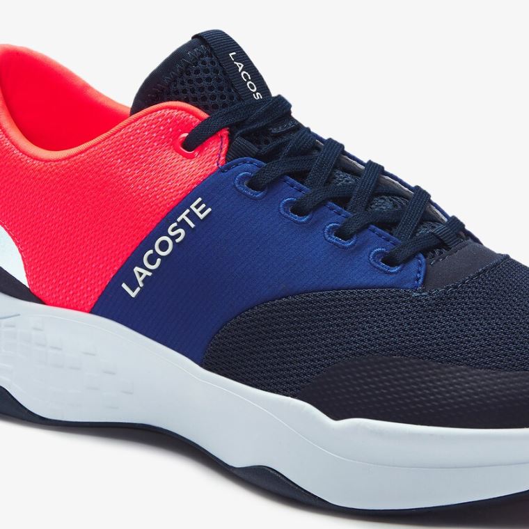 Lacoste Court-Drive Plus Tekstil Sneakers Marineblå Rosa | oQJPgM3h