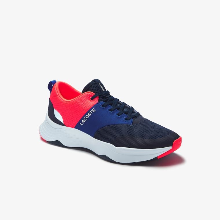 Lacoste Court-Drive Plus Tekstil Sneakers Marineblå Rosa | oQJPgM3h